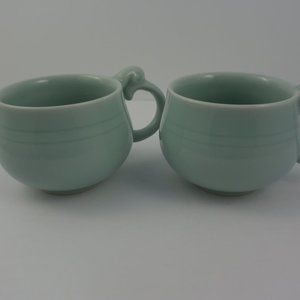 Pair of Celadon Porcelain Coffee/Tea Mugs